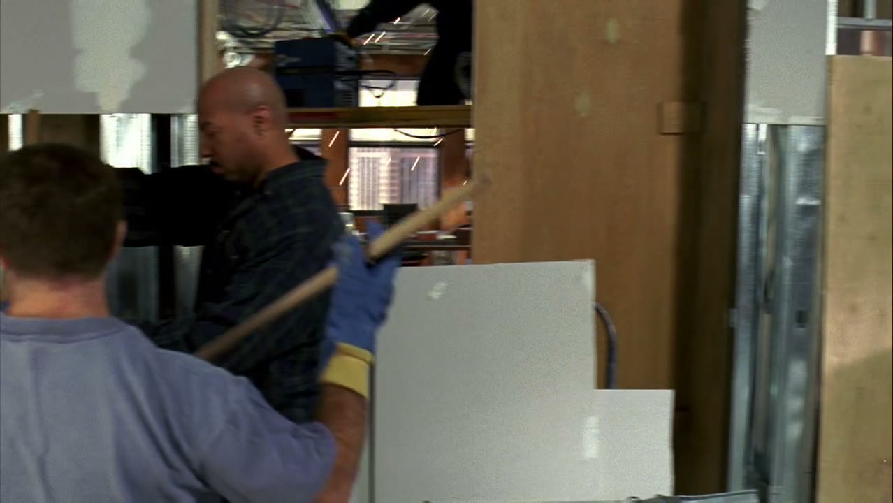 [Hammering and drilling]