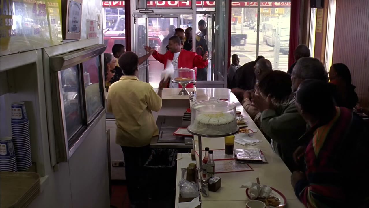 [Customers cheering]