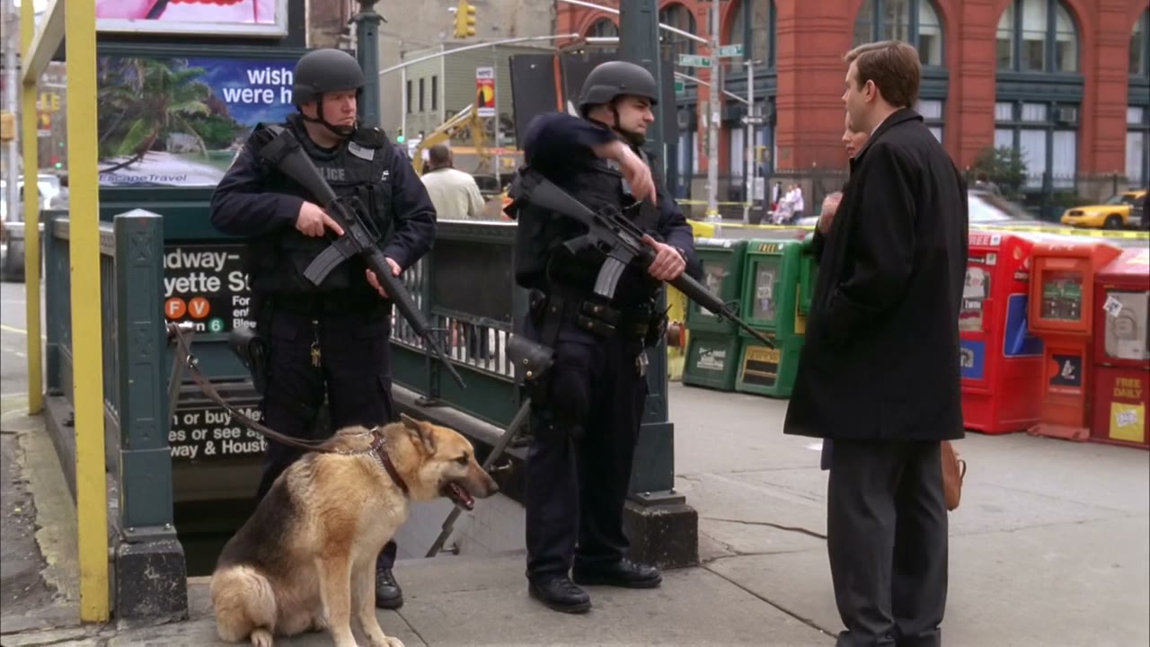 - We need to search your bag. - Of course they do.