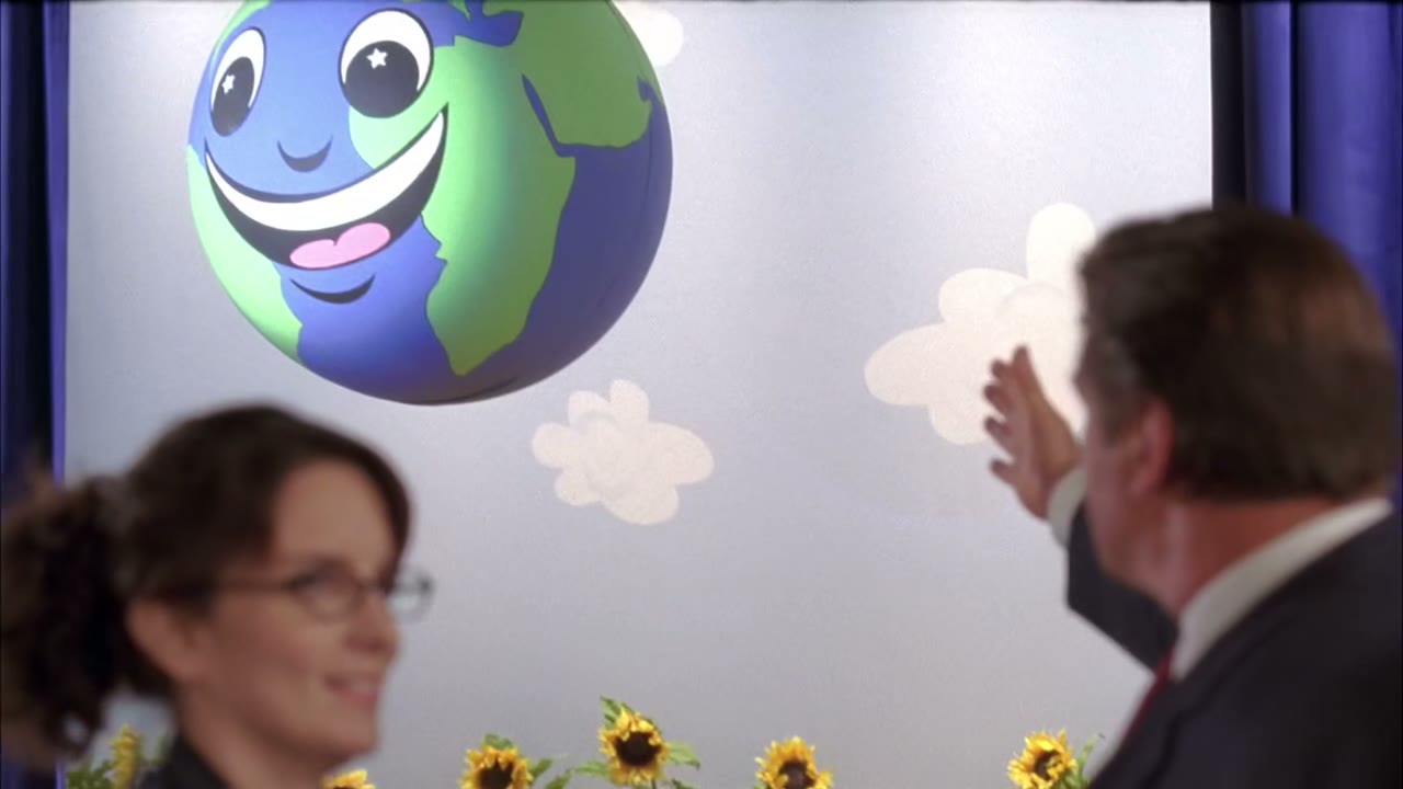 With the smiley-face earth