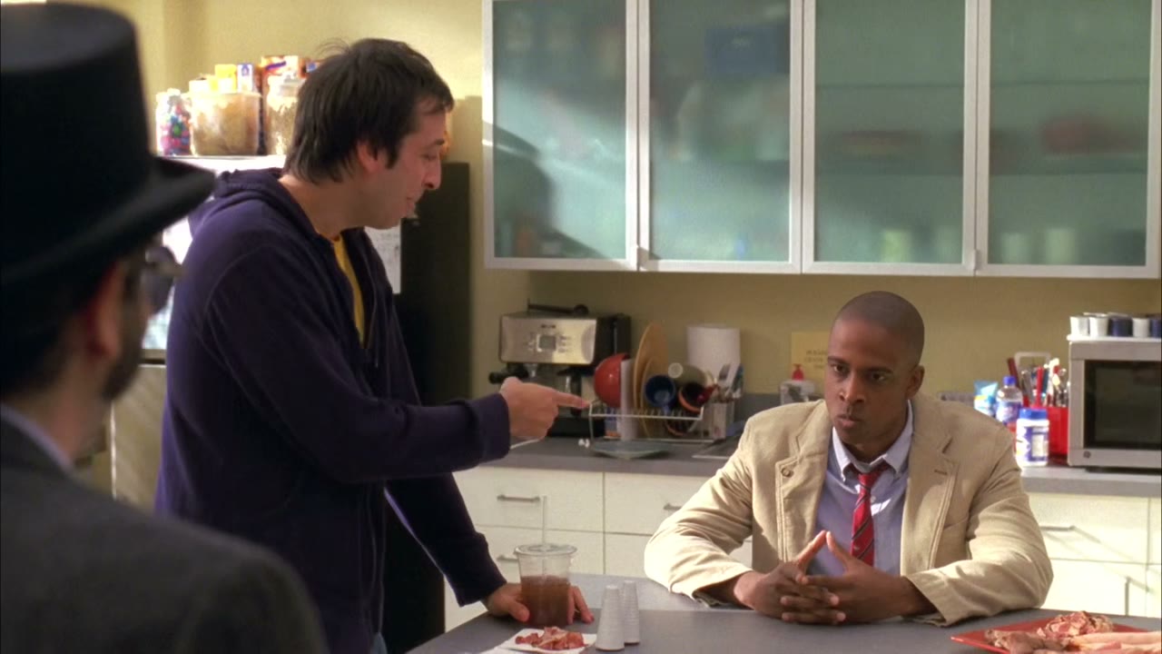 Ha ha! Your lame thing is on his pants.