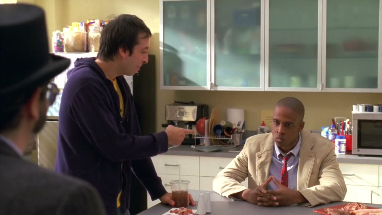 Ha ha! Your lame thing is on his pants.