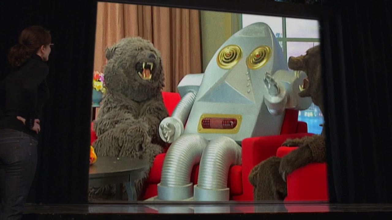 It's the "Bear and Robot Talk Show!"