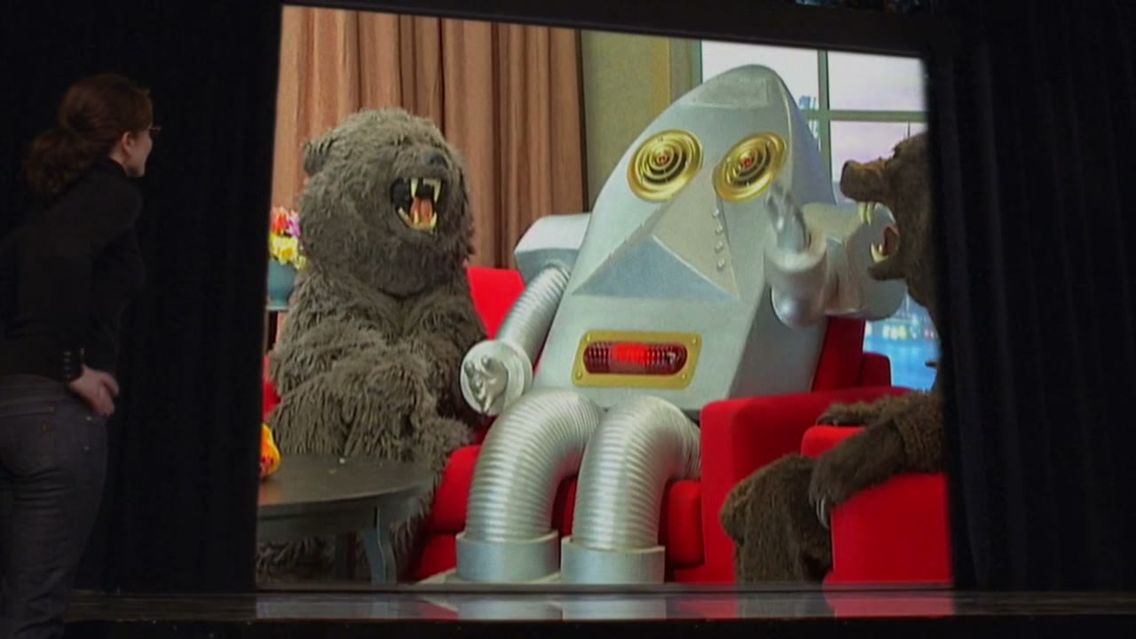 It's the "Bear and Robot Talk Show!"