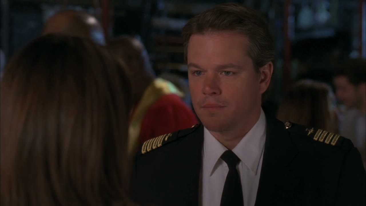 - you walk briskly in a pilot's uniform,