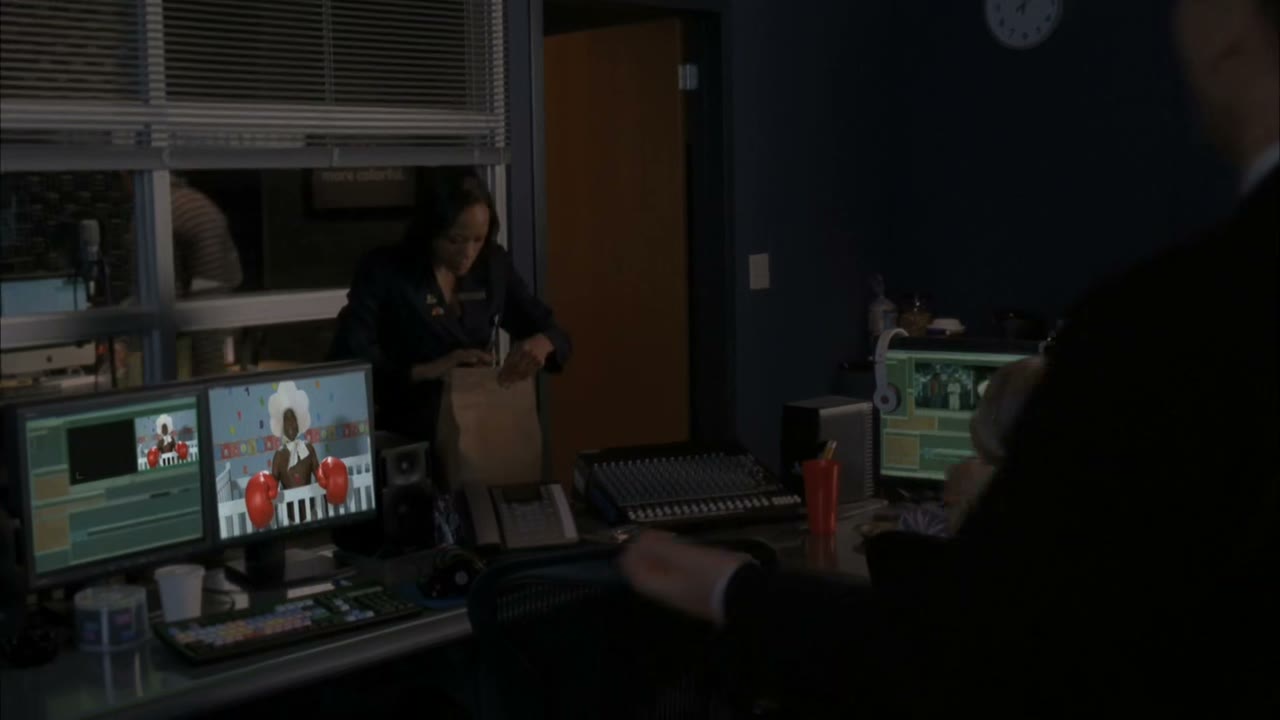 - in here, you can see one of nbc's editing bays.