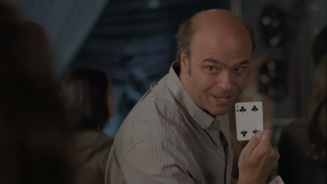 - this is the lucky one. Four of clubs.