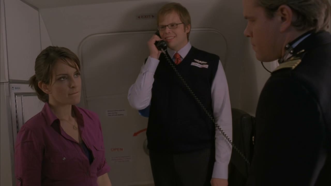 - and the captain has turned on the "fasten seat belt" sign.