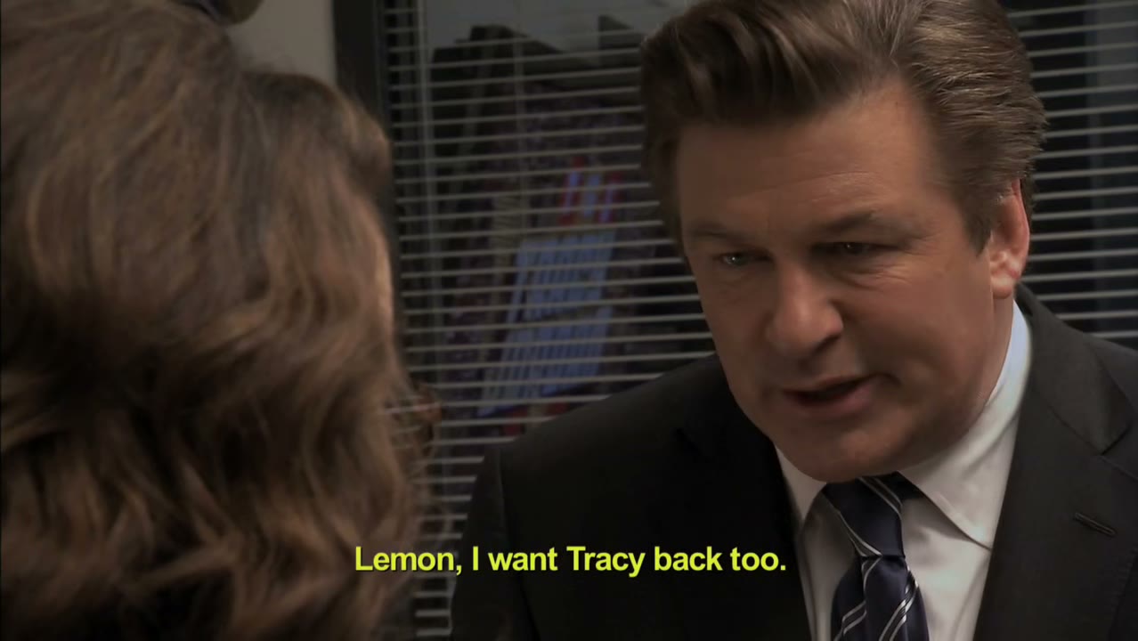 - lemon, I want tracy back too.