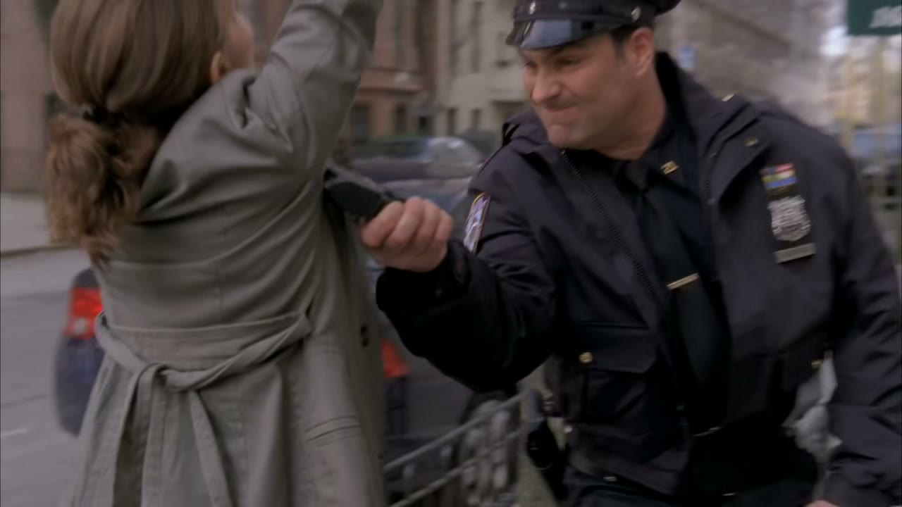 [Taser crackling]