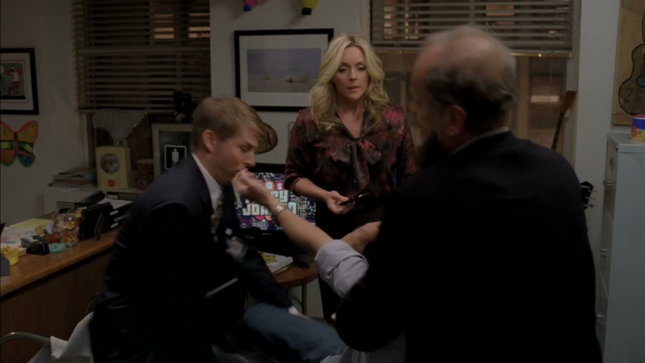 - grab his feet.