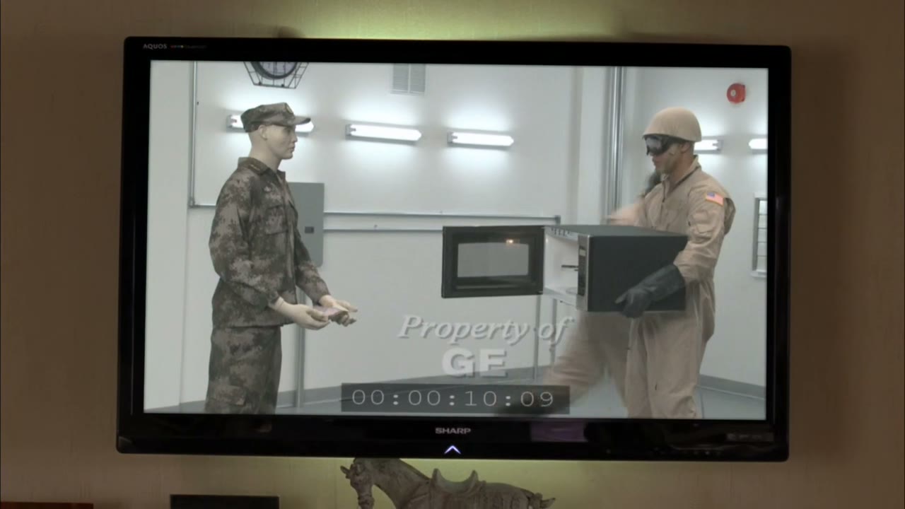 [Microwave beeps, hums]