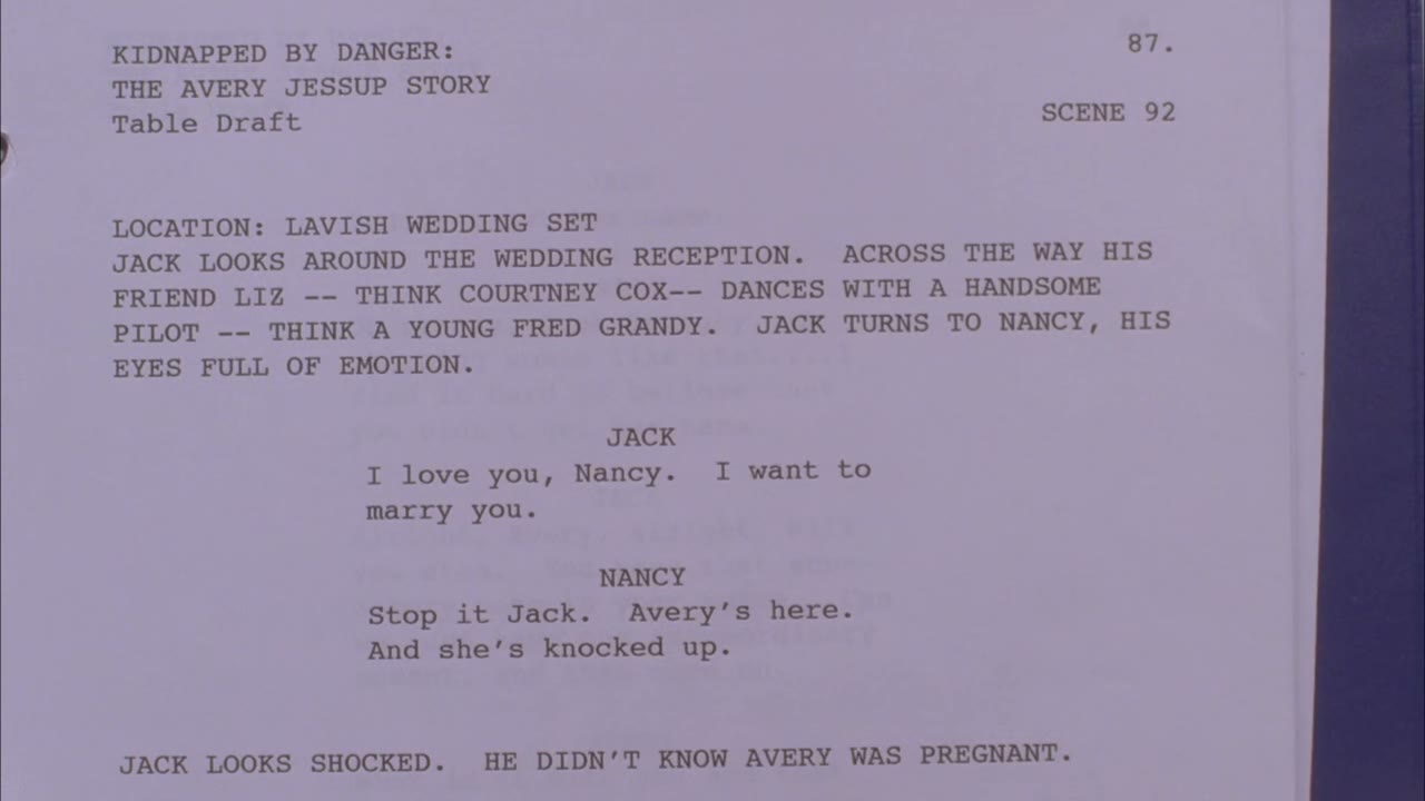 - jack looks around the wedding reception.