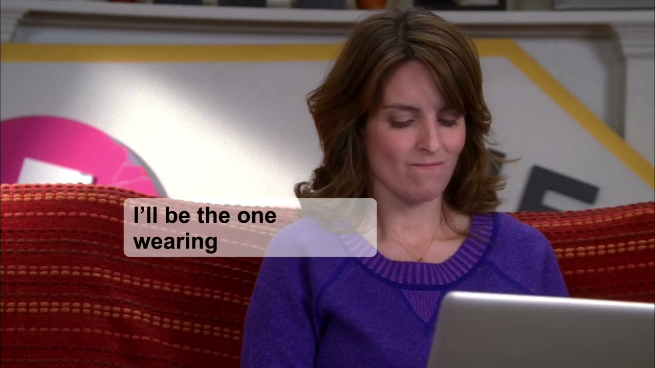 I'll be the one wearing a purple sweater
